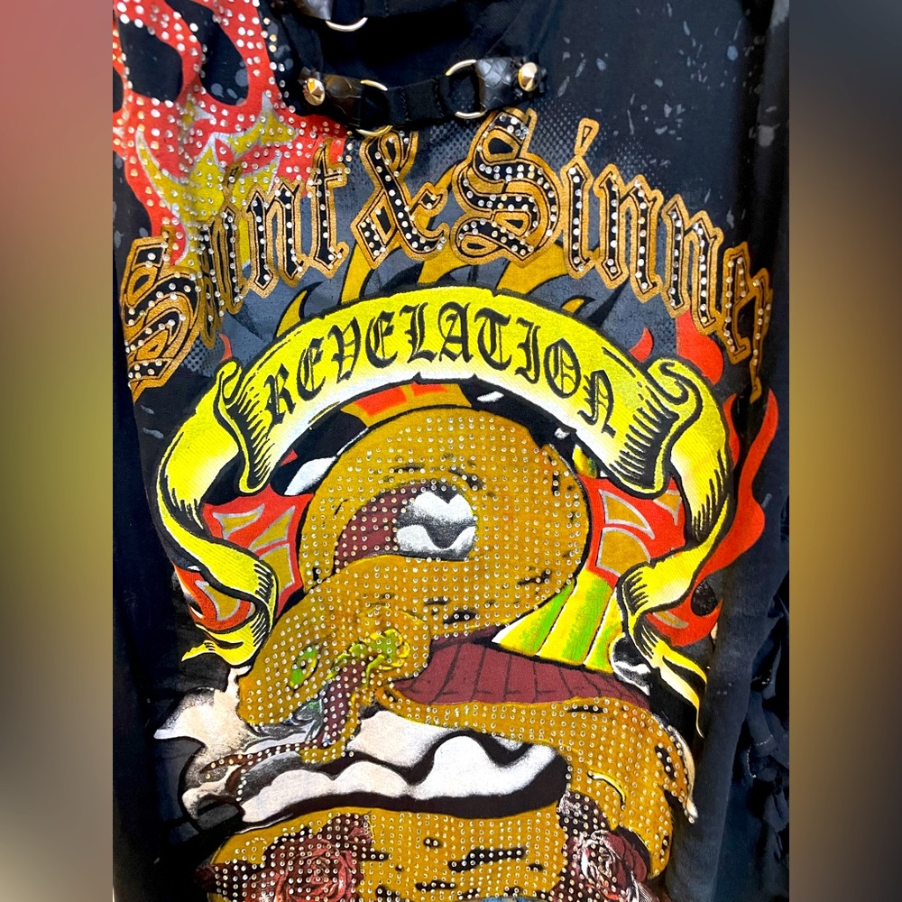 Women’s black Rocker/Biker shirt size -M